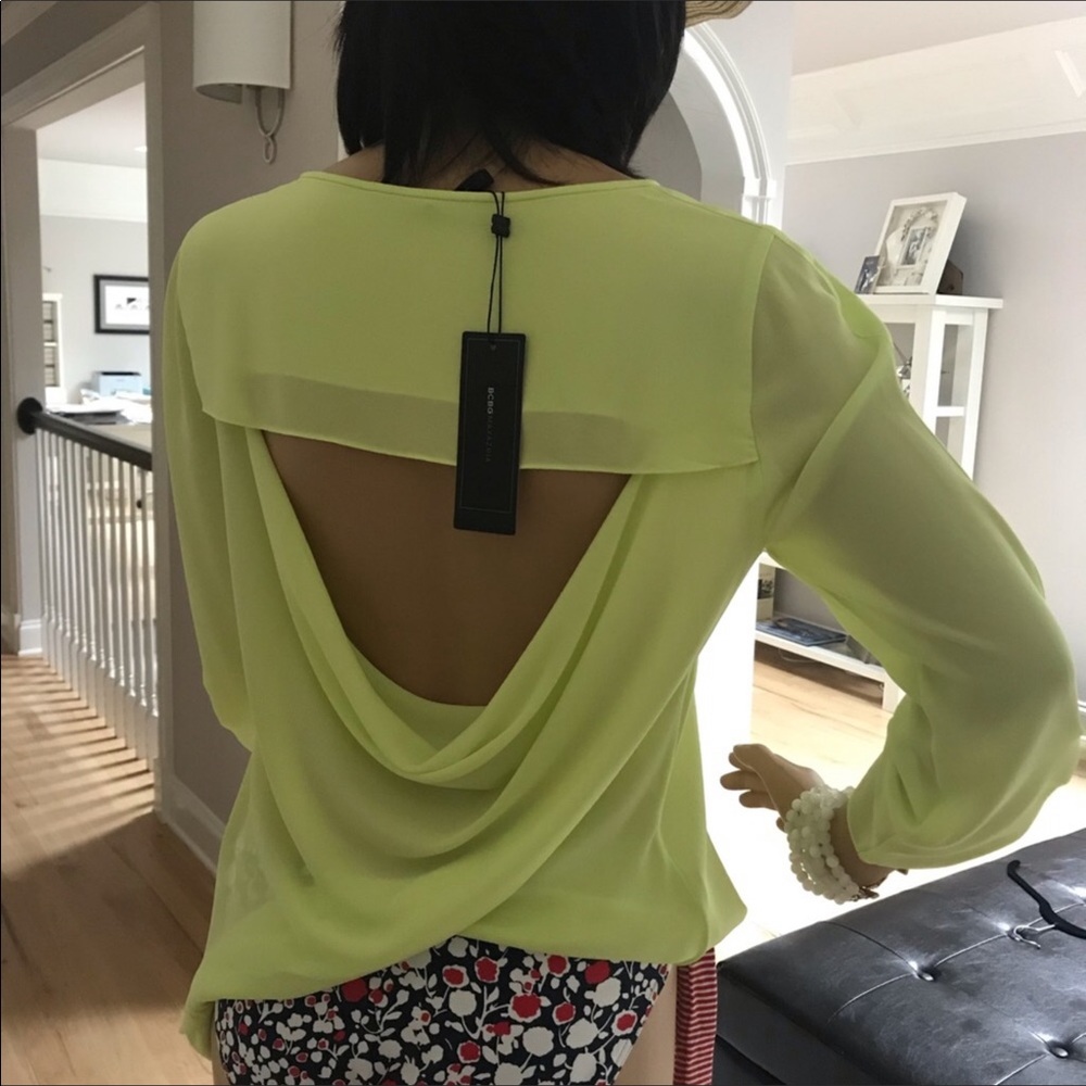 BCBGMaxazria Draped Open Back Top. Size XS. NWT